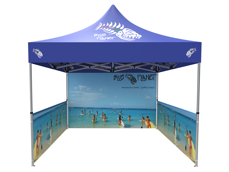 Tent 10x10ft w/ Single-sided Full Backwall & 2x Double-sided
